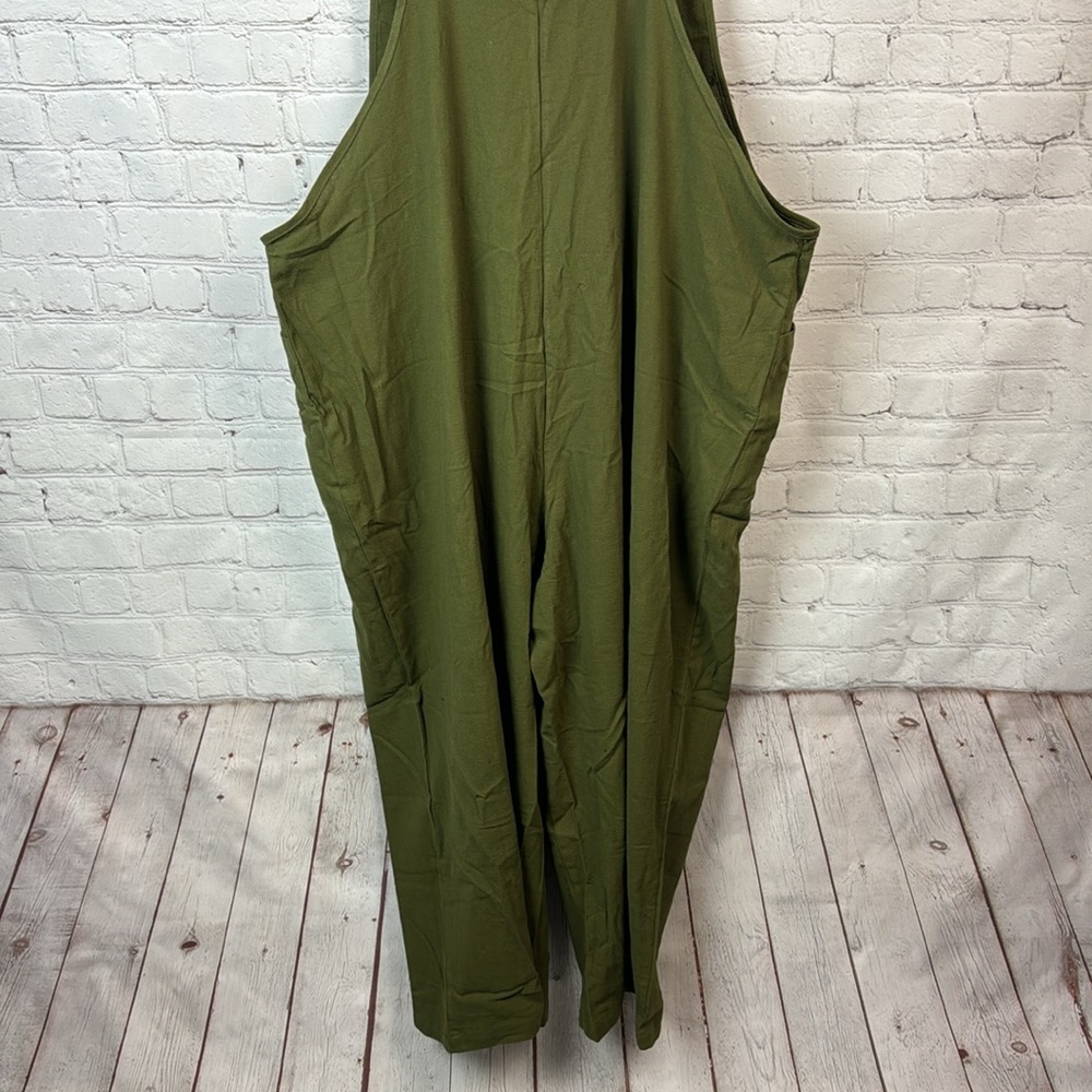 BloomChic Olive Green Pleated Detail Knotted Shoulder Pocket Overall Jumpsuit 12 - Picture 8 of 8